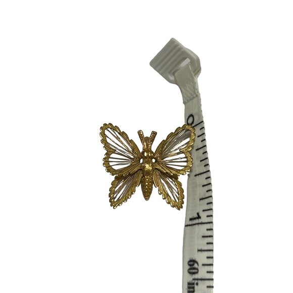 Vintage Monet Gold-Tone Butterfly Pendant - Picture 4 of 5